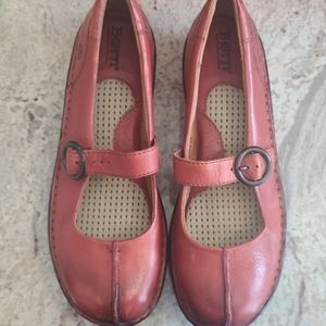 Born mary janes, red leather